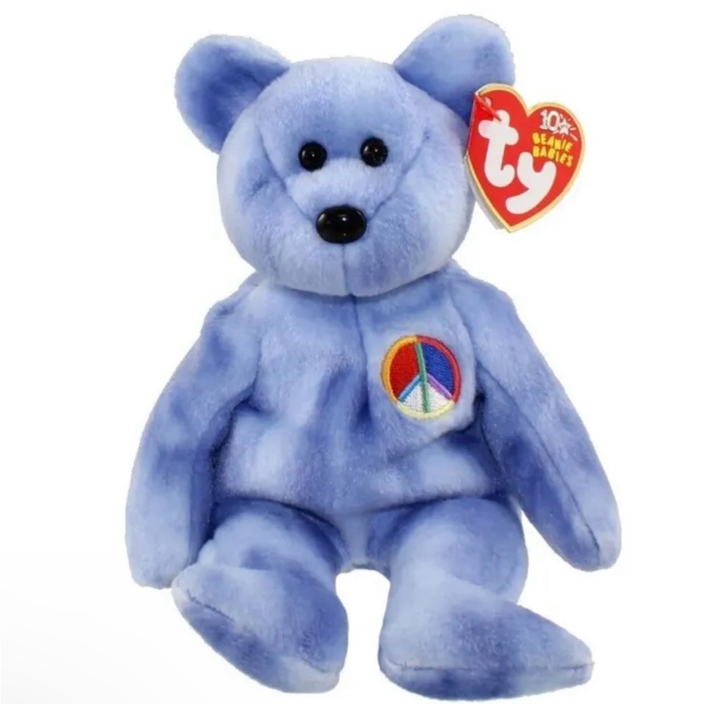 TY Beanie Baby - PEACE 2003 the Bear (Blue Version) (8.5 inch) - MWMTs